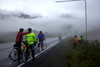 cyclists stopped along side of road